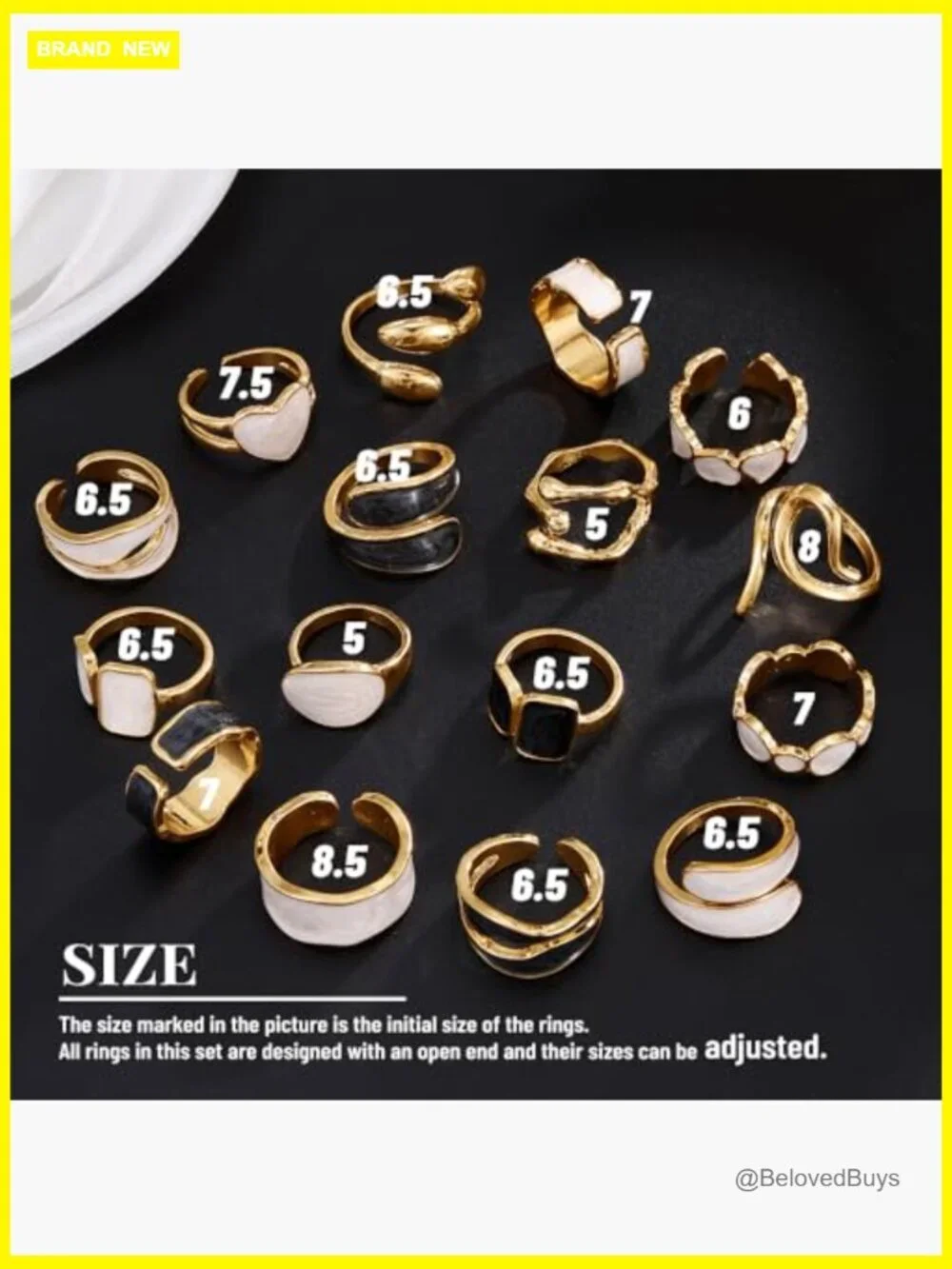 Dainty Stackable Rings Set for Women, 16-Piece, Adjustable Open Design, Trendy